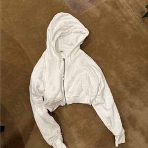 Elwood White Cropped Hoodie
